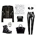 Womens Sexy Black Faux Leather Leggins Pants High Waisted Tights (L Fit Waist 30
