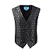 Epoint EGC1B08B-3XL Dim Grey Black Paisley Young Fashion Waistcoat Woven Microfiber Luxury Vest XXX-Large Vest