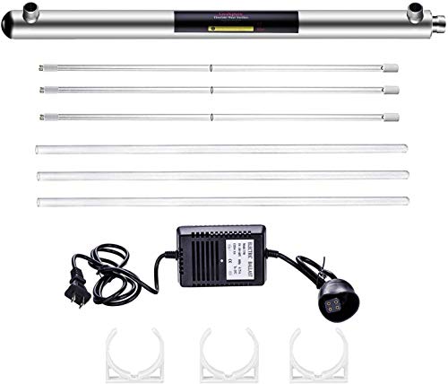 Geekpure Whole House Ultraviolet Water Filter- 55 W UV Water Purifier with Extra 2 UV Filter +2 Quartz Sleeve- (12 GPM) ...