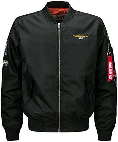 GXGSX Men's Classic MA01 Bomber Flight Jacket with Patches