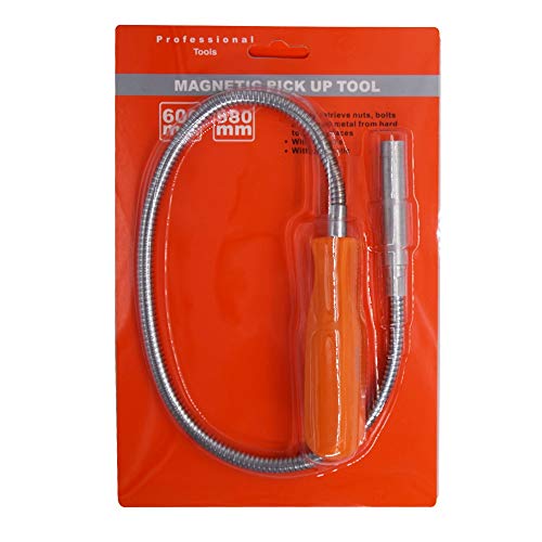 Flexible Magnetic Grabber Pickup Tool - 24" 8IB Bend-It Magnet Snake Pick-Up Sweeper Bendable Retriever Stick | Useful for Hard-to-Reach Home Sink Drains, Car Keys, USB's, Bolts, Nuts, Screws