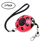 3 Pack 130dB Emergency Personal Alarm Keychain with Led Flashlight Anti Wolf Alarms,Safety Defense for Women Kids Girls and Elderly