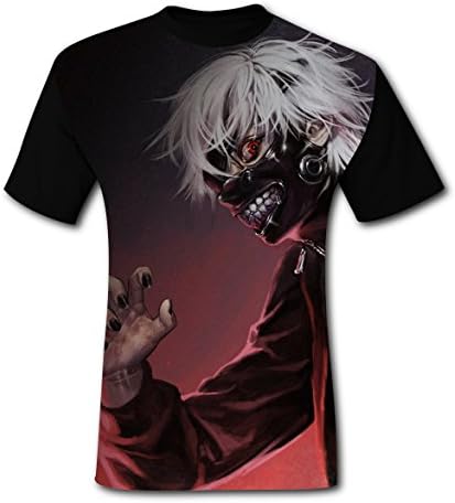 Hevilcat T-shirts Tee Shirt Tops for Men Black Cool 3D Tokyo TG Cool-Ghouls M