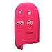 Qty 2 (Blue and Peachblow) Key Case Cover Jacket Silicone Rubber Fob Keyless Remote Holder Skin fit for JEEP FIAT DODGE Smart Remote Key Case