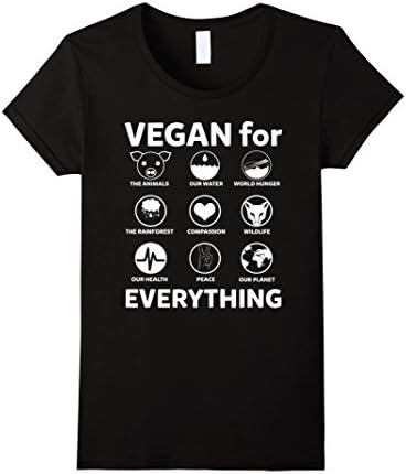 Women's VEGAN FOR EVERYTHING T SHIRT Medium Black