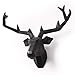 Yunno Black Faux Taxidermy Resin Deer Head in Animal Head Wall Decor Deer Head Wall Mount Sculpture (Black)