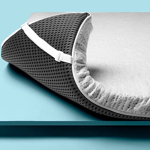 ViscoSoft 3 Inch Charcoal Memory Foam Mattress Topper Short Queen