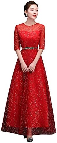 Kzzkoo キラキラ ご注文で当日配送 ロングドレス レディース ピアノ 発表会 演奏会用 パーティーステージ お呼ばれ 二次会 コンサート ダンドレス 司会 撮影 演出服 ワンピース 大人 袖付き 披露宴 ス衣装 舞台ステージ衣装 コーラス