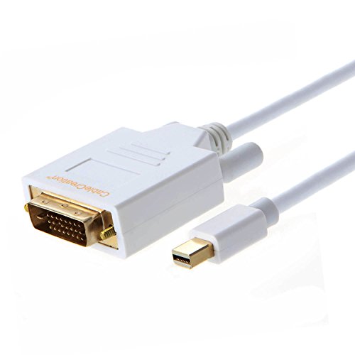 Mini DP to DVI, Cablecreation 6 Feet Mini Displayport (Thunderbolt Port Compatible) to DVI Cable for MacBook, Imac and More, 1.8 Meters / White Color