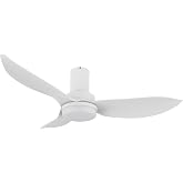 Carro 45" Low Profile Ceiling Fan with Light and Remote, Indoor &amp; Outdoor Ceiling Fan with 10-Speed Quiet DC Motor, Compatible with Siri &amp; Google Home, White