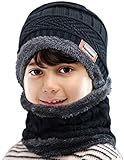 Maylisacc Winter Knitted Beanie Hat and Neck Warmer Scarf Set 2 Pcs for Kids Boys Girls