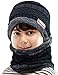 Maylisacc 2 Pcs Kids Winter Knitted Hat and Fleece Neck Warmer Scarf Set for Boys Girls