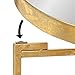 Kate and Laurel Celia Round Metal Foldable Accent Table with Mirror Tray Top, Gold