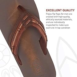 Flojos Men's Trio Flip-Flop, Brown, 8