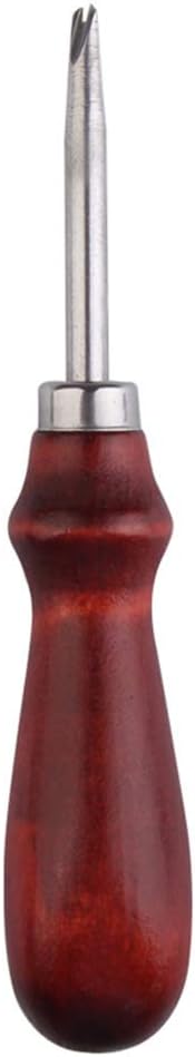 PerGrate Leathercraft Edge Skiving Beveler Wooden Handle Bevel Cutter Leather Working Tool 0.8/1/1.2 mm, 0.8mm