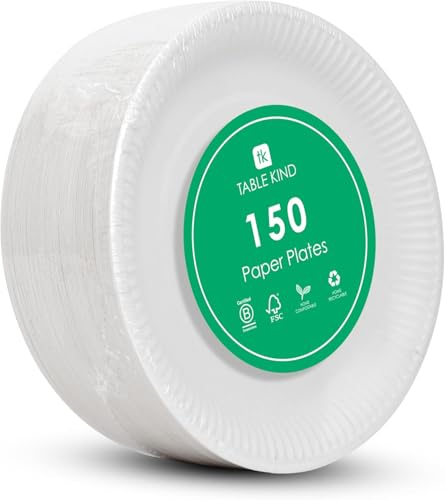Table Child x 150, 22 cm, Environmentally Friendly Paper Plates for Birthday, Environmentally Friendly, Recyclable, Disposable Tableware, Biodegradable Party Accessories, Home Compostable, Made in the EU