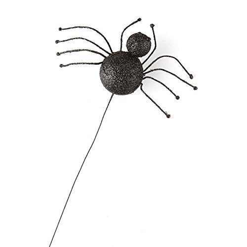 Factory Direct Craft Eerie Black Glitter Spider Accenting Picks | 3 Picks