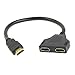Yi-Ya HDMI Cable 1080P HDMI Spliter Cable Port Male to 2 Female 1 in 2 Out Splitter Cable adaptater in HDMI HD, LED, LCD, TV 30CM