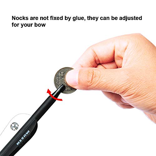 Musen 30 Inch Carbon Archery Arrows, Spine 500 with Removable Tips, Hunting and Target Practice Arrows for Compound Bow and Recurve Bow, 12 Pcs Black - Thumbnail 5