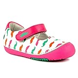 Momo Baby Girls First Walker/Toddler Mustache Mania Mary Jane Leather Shoes
