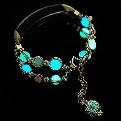 Sodoop for Samsung Gear Fit 2/Pro Band Adjustable Handmade Clasp Strap Night Luminous Pearl Bracelet Elastic Bead for Samsung Gear Fit 2/Pro Fitness Tracker,5.5-7.5inch,Women & Girl Gift - Thumbnail 4
