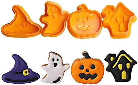 3D cookie mold cookie plunger cutter baking mold DIY Halloween cookie cutter for kitchen tools (4pcs)