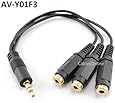 CablesOnline 3.5mm (1/8") TRS Male Plug to 3X Female Stereo Audio Splitter, (AV-Y01F3)