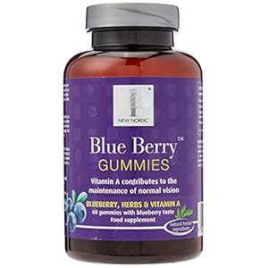 New Nordic Ltd Blue Berry Gummies 60 Vegan Eye Supplements Containing Blueberry Extract and Eyebright to Support Eye Health, 210 g