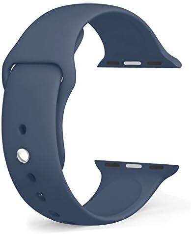 Denkoo Band for Apple Watch 38mm M/L, Soft Silicone Replacement Sport Strap for Apple Watch iWatch Series 3 Series 2 Series 1 Sport and Edition, Midnight Blue