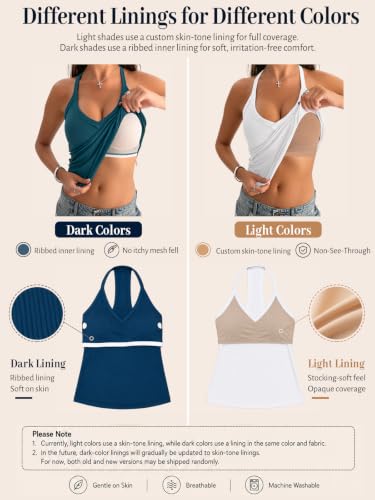 Danysu V Neck Cotton Tank Tops with Built-in Shelf Bra Sleeveless Racerback Fitted Basic Cami Shirts