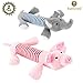 SunGrow Plush Squeaky Puppy Toys, 9 Inches Long and 2 Inches Wide, Dynamic Duo of Peppy The Pig and Elo The Elephant, Ideal for Pups Around 4 Pounds, Satisfies Chewing Instinct, 2 Pieces