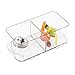 InterDesign Clarity Bathroom Interlocking Divided Drawer Organizer for Cosmetics, Beauty Products, Hair Accessories, Clear, Medium, 8-inch x 4-inch x 3-inch
