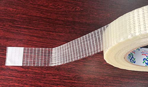 3 Roll 1" x 54.6 yds (24mm x 50m) Bi-Directional Fiberglass Reinforced Filament Tape, Strapping Tape, for Heavy Duty Packing, Steel Bundling, Wrapping, Palletizing