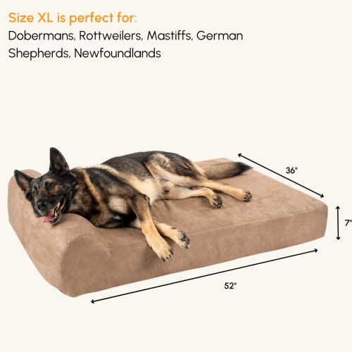 Big Barker Orthopedic Dog Bed w/Headrest 7” Dog Bed for Large Dogs w