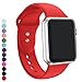 a8Miss Apple Watch Band, Silicone Replacement Iwatch Bands Series 1, Series 2,Series 3 (42mm M/L, Red)