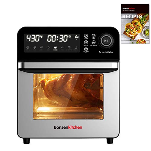 Bonsenkitchen Air Fryer Oven, 15.3QT Rotisserie Oven with Dehydrator, 7