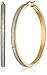Stainless Steel 18Kt Gold Plated Glitter Hoop Earrings, 50Mm