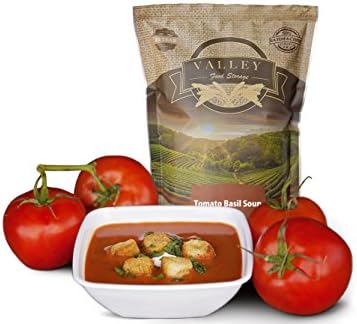Freeze Dried Meals for Lunch and Dinner (5 Servings of Tomato Basil Soup) - Long Term Emergency Food Supply by Valley Food Storage