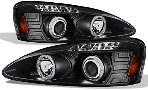 Amazon Com For Pontiac Grand Prix Black Bezel Dual Halo Ring Projector Replacement Headlights Front Lamps Pair Set Automotive