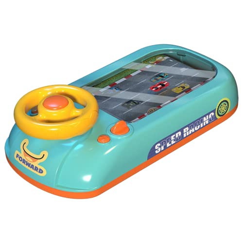 AM ANNA Baby Musical Steering Wheel Toy, Toddler Simulated Racing Car Game With Sound, Pretend Play Sensory Toys for Boys Girls Birthday Gift (Green)