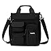 YUOTO Messenger Bag Multiple Pocket Shoulder Bag Crossbody Handbag fit Ipad Pro Laptop 13.3 inch black