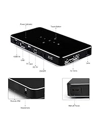 Mini proyector portátil de Pico, Haidiscool Pocket LED móvil DLP proyector de vídeo con HDMI USB SD para iPhone Android Smartphone Laptop PC, Home Cinema Entertainment, Outdoor Movie, Gaming
