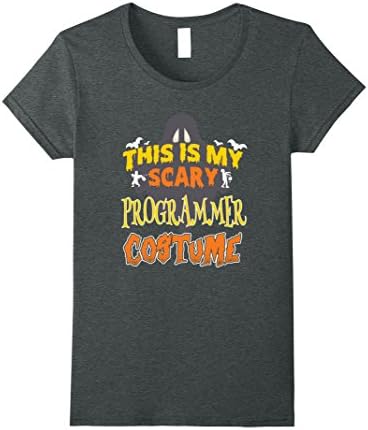 Womens This Is My Scary Programmer Custome Job TShirt Medium Dark Heather