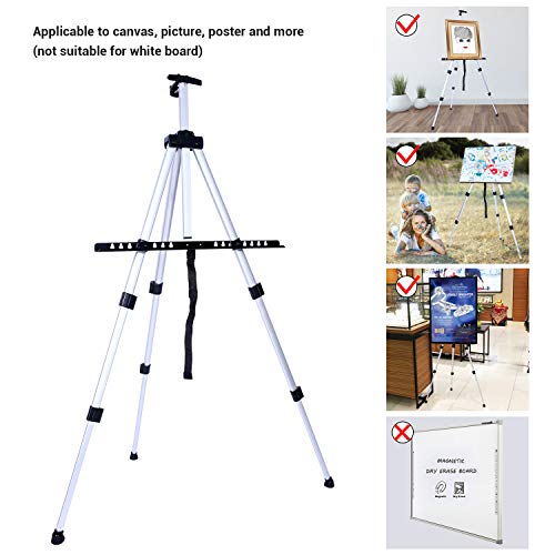 Artist Easel, Ohuhu 2-Pack 66" Aluminum Field Easel Stand with Carrying Bag for Table-top/Floor, Art Easels with Adjustable Height from 21-Inch to 66-Inch, Back to School Art Supplies