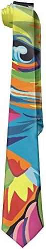 Painted Necktie Framed Colorful Eagle Oil Painting Silk Tie With Polyester Silk 100% & Various Design For Business Meetings Weddings And Other Formal Occasions