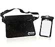 Premium Waterproof Waist Pouch + Phone Bag (2 item Bundle) for iPhone, Samsung Galaxy, iPad Mini & Kindle (Black / Transparent)