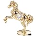 Matashi Valentine's Day Gift for Women, Men - 24K Gold Plated Elegant Horse on Pedestal with Genuine Crystals - Home Decorative Ornament for Living Room or Office Décor