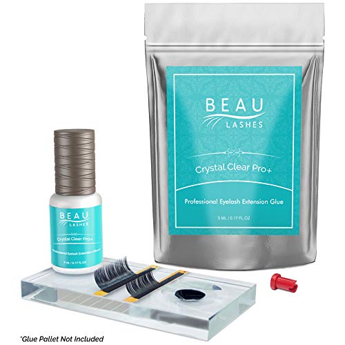 Crystal Clear Professional Eyelash Extension Glue 5ml - Super Strong Clear Bonding Adhesive for Long Lasting Semi Permanent Individual Lash Extensions - 1-2s Fast Drying / 5-6 Week Retention