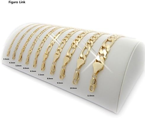 Janestore Fashion Golden Plated Figaro Link Necklace Chain (3.5Mm To 12Mm) / (20"/24/30"")