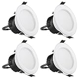 LE Pack of 4 Units 4W 3-Inch LED Recessed Lighting, 30W Halogen Bulbs Equivalent, Not Dimmable, 210lm, Daylight White, 6000K, 90° Beam Angle, Recessed Ceiling Lights, Recessed Lights, LED Downlight